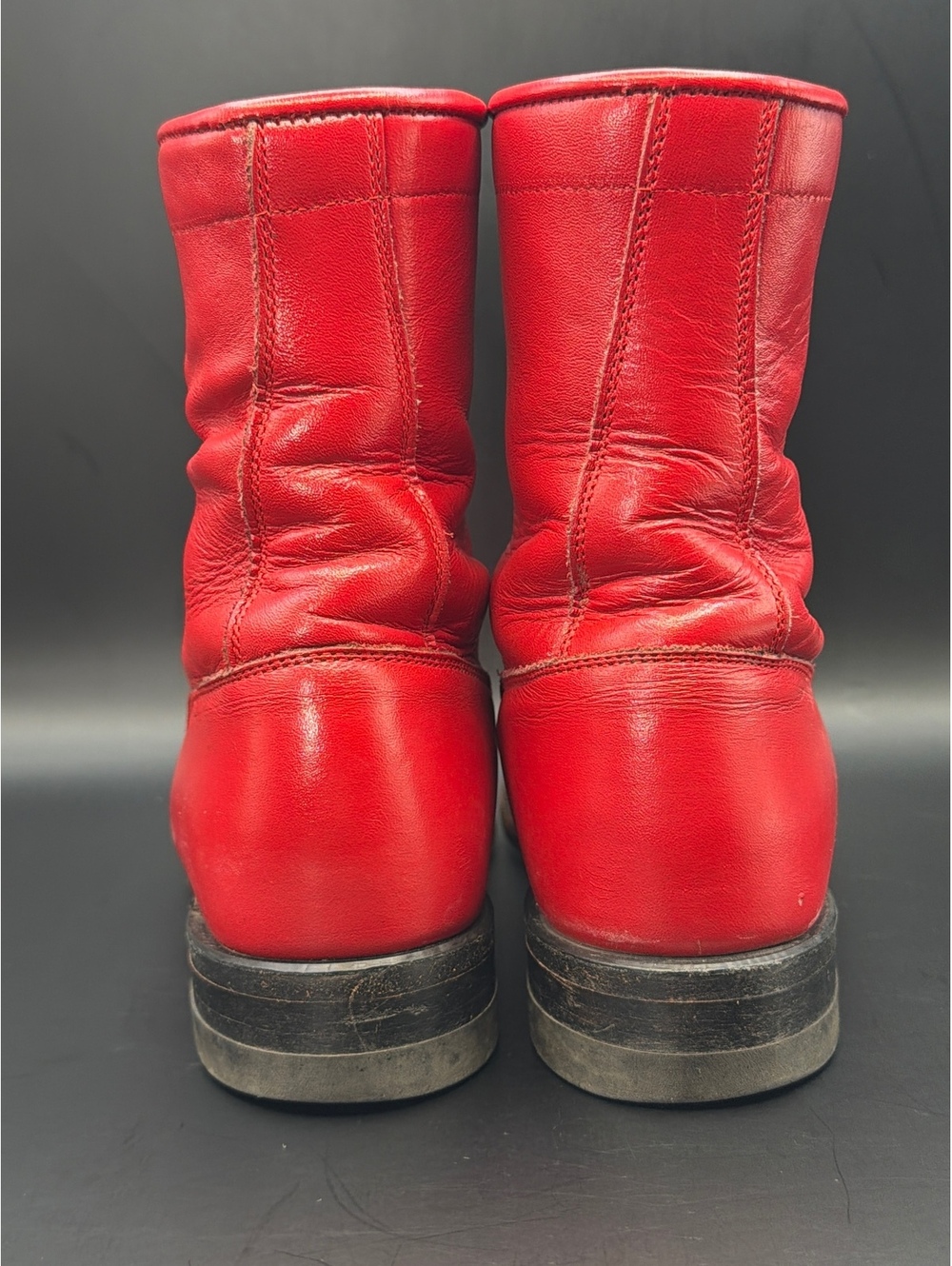 Vintage Justin Red Leather Lace-Up Logger Work Boots Women's Size 6 B L503 - Picture 6 of 13